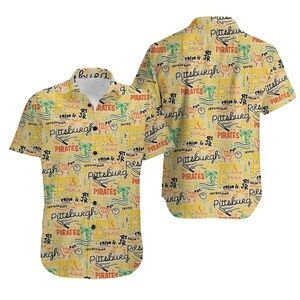 Pittsburgh Pirates Luau Graphic Button Up Shirt